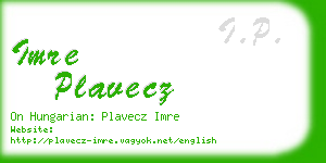 imre plavecz business card